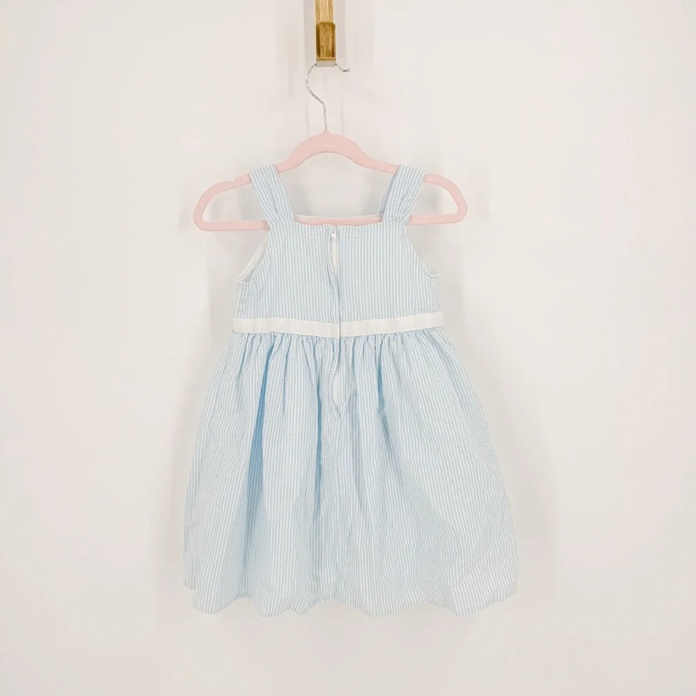 Gymboree Light Blue Striped Dress with Bow